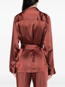 Forte Forte Silver Pinstripe Satin Pajama Jacket