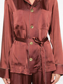 Forte Forte Silver Pinstripe Satin Pajama Jacket