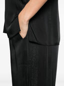 Forte Forte Silver Pinstripe Satin Regular Waist Pants