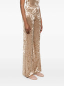 Forte Forte Iridescent Stretch Velvet High Waist Pants
