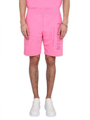 Alexander Mc Queen Bermuda Shorts With Graffiti Logo Print