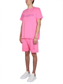 Alexander Mc Queen Bermuda Shorts With Graffiti Logo Print