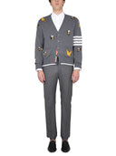 Cardigan Thom Browne avec des oiseaux et des abeilles incrustantes