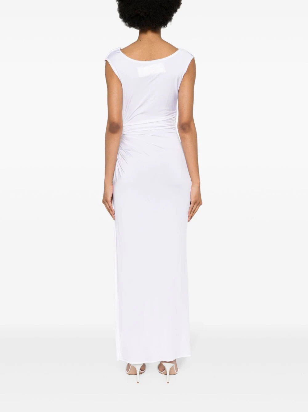 Magda Butrym Low Waisted Jersey Tank Dress In White Balardi Magda Butrym Low Waisted Jersey Tank Dress In White Balardi