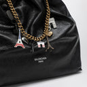Balenciaga Crush Media Black Leathe Bag