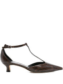 Aeyde Liz Snake Print Calf Leather Moka