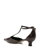 Aeyde Liz Snake Print Calf Leather Moka