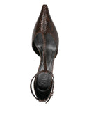 Aeyde Liz Snake Print Calf Leather Moka