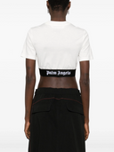 Palm Angels Cropped T Shirt With Logo Band