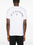 John Richmond White T -Shirt mit Graphit -Logo