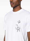 John Richmond White T -Shirt mit Graphit -Logo