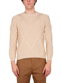 Ballantyne Cotton Cable Stitch Crew Sweet