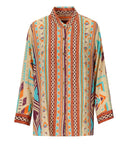 Pahiesa Formentera Multicolored Shirt With Mandarin Collar