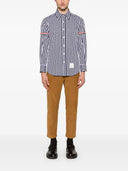 Thom Browne Dritto Fit Pc L/S Camicia con fascia da braccio Gg in popeline a quadri a quadretti
