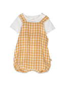 Teddy & Minou Checkered Romper With T Shirt