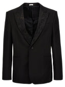 Alexander Mcqueen Embroidered Lapel Blazer Jacket