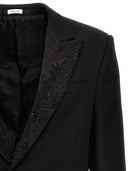 Alexander Mcqueen Embroidered Lapel Blazer Jacket