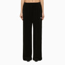 Balenciaga Black Chenille Sports Trousers With Logo