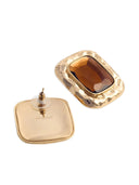 Self Portrait Mottled Gold Amber Earrings