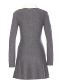 Self Portrait Grey Crochet Flower Collared Knit Mini Dress