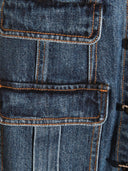 Mini abito con colletto cristallino in denim autoritratto
