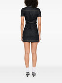 Self Portrait Indigo Denim Crystal Trim Mini Dress