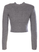 Self Portrait Grey Crochet Flower Cardigan