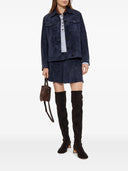 Self Portrait Blue Contrast Collar Knit Top