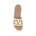 Valentino Garavani Valentino Garavani Vlogo Leather Flat Sandals