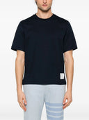 Thom Browne Oversized Short Sleeve Tee W/ Rwb Knit Trim In Medium Weight Jersey