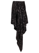 Niccolò Pasqualetti Cascata Skirt Floral Sequin Embroidered Velvet