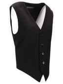 Ann Demeulemeester Stanse Klassiek gilet Katoen Gabardine Gewassen