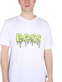 Boss Logo Print T Shirt