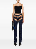 Gestricktes Crop-Top mit Dsquared2-Logoplakette