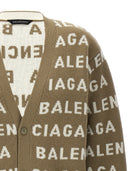 Balenciaga All Over Logo Cardigan