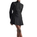 Prada Triangle Logo Pleated Mini Dress