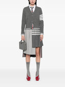 Thom Browne Geese Jersey Intarsio Cardigan squadrato con scollo a V in lana merino con righe a 4 barre