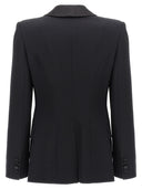 Alexander McQueen Blazer a doppio petto con dettagli in raso
