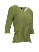 La Rose La Rose V Neck Cash/Silk Green