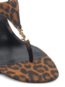 Saint Laurent Fabric Women Shoes Sandles Mid Heel Leather Sole