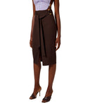 Gonna midi marrone Elisabetta Franchi