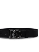 Dolce & Gabbana Black Lear Dg Belt