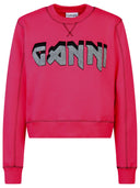 Ganni Fuchsia Cotton Sweatshirt