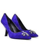 托里·伯奇（Tory Burch）紫色绒面革埃莉诺（Eleanor Pumps）