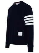 Thom Browne '4 Bar' Navy Cotton T Shirt