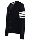 Thom Browne Cardigan In Navy Virgin Wool