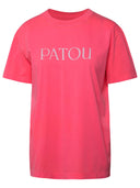 Patou Essential Logo Neon Pink Cotton T Shirt