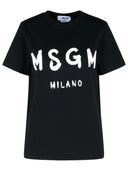 Maglietta di cotone nero msgm