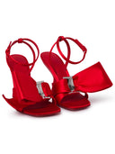 Salvatore Ferragamo Helena Red Satin Sandals