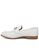 Salvatore Ferragamo White Lear Loafers